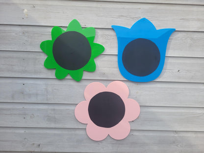 SET OF FLOWER CHALKBOARDS (MUTED COLOURS)