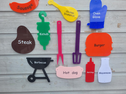 SET OF 12 BBQ SIGNS, MUD KITCHEN DECOR