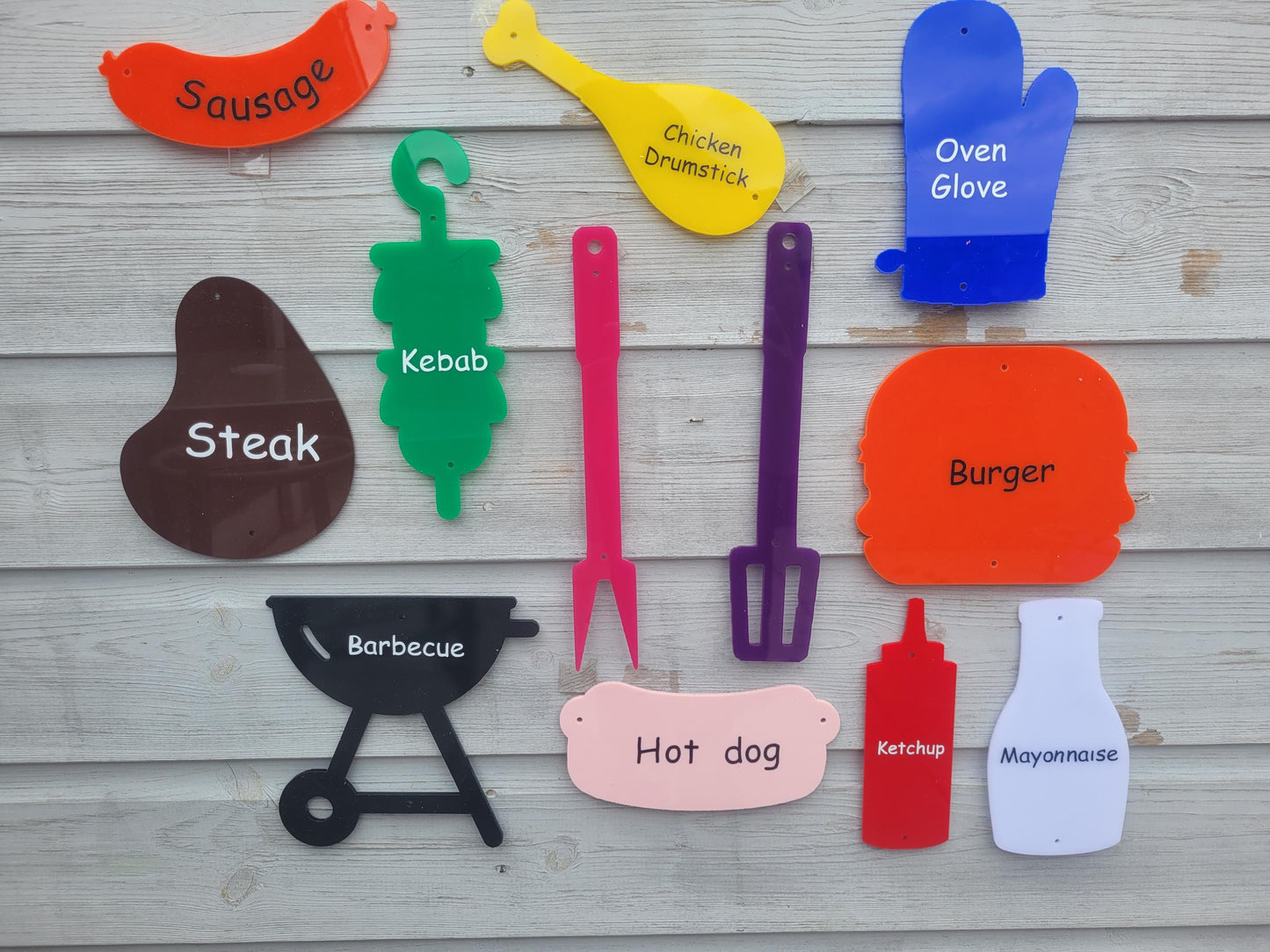 SET OF 12 BBQ SIGNS, MUD KITCHEN DECOR