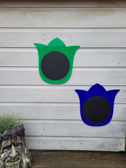 SET OF 4 TULIP SHAPED ACRYLIC CHALKBOARDS, (30CM/45CM/60CM)