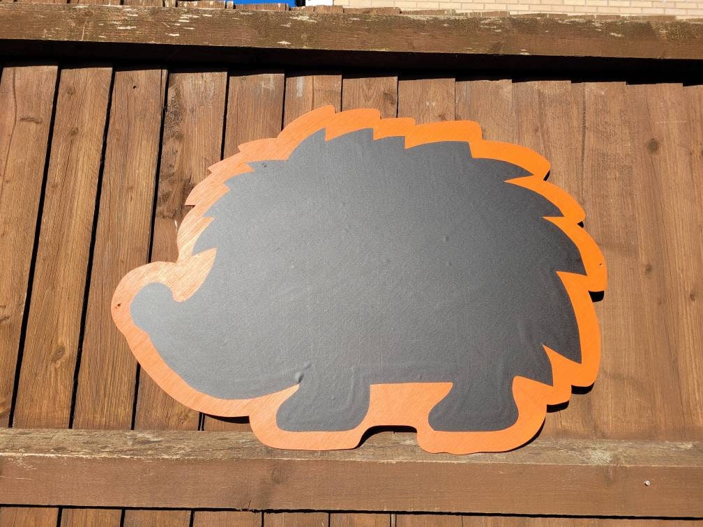 HEDGEHOG SHAPED GARDEN CHALKBOARD - 60CM