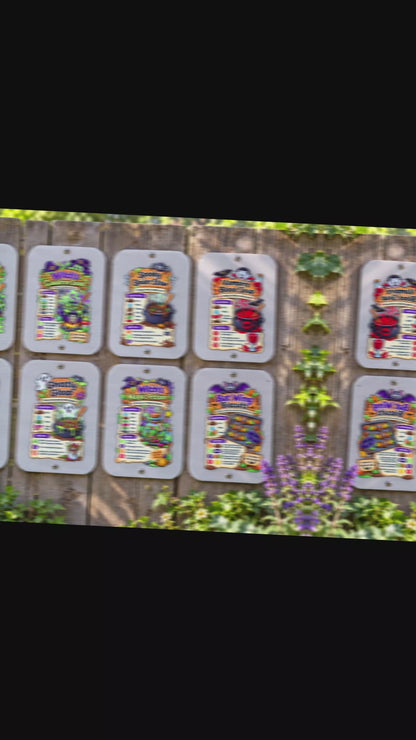 SET OF 8 HALLOWEEN MUD KITCHEN RECIPE CARDS, ACRYLIC (15X12CM)