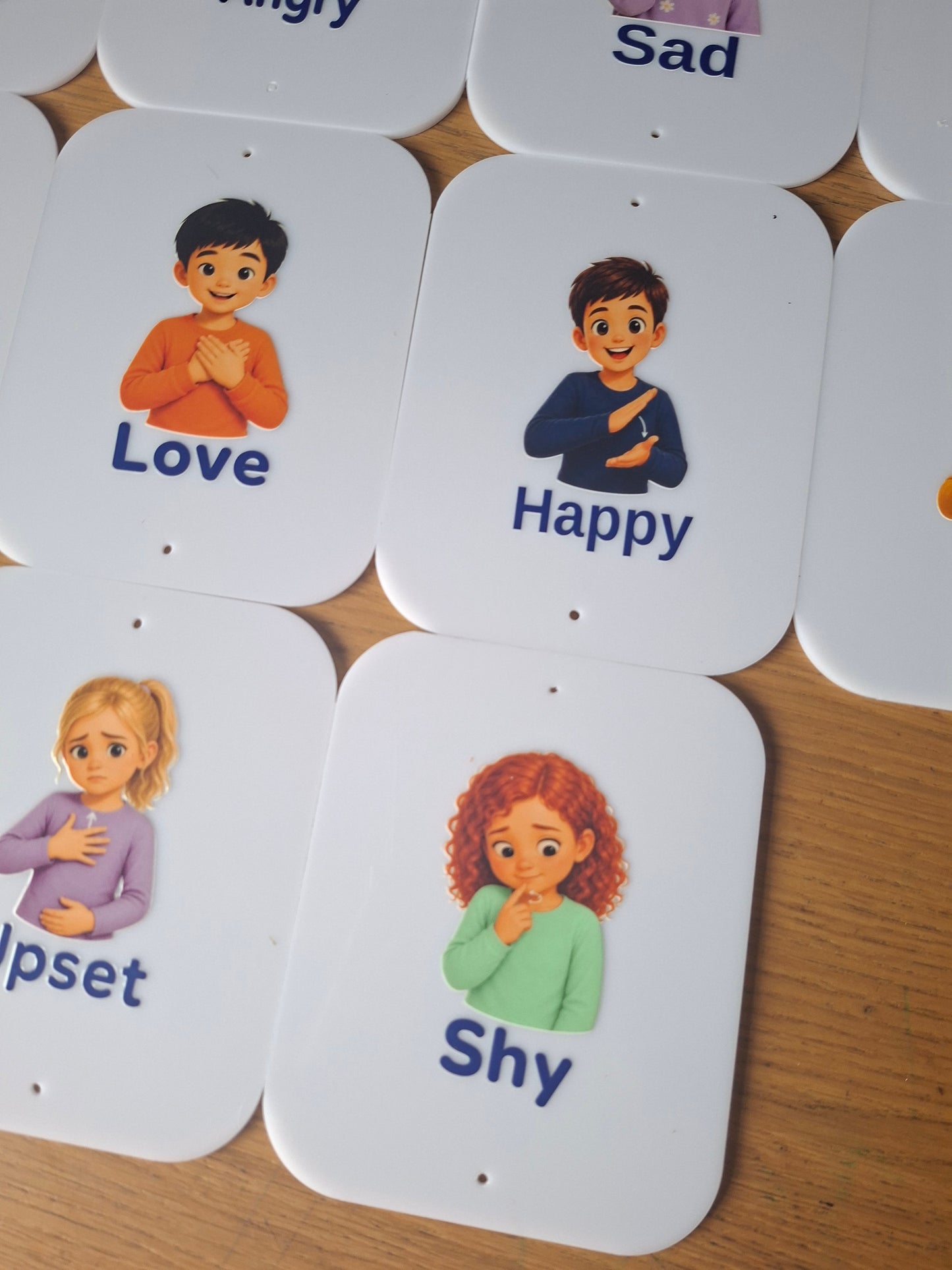 BSL, BRITISH SIGN LANGUAGE, EMOTION CARDS, SET OF 10 (12X15CM)