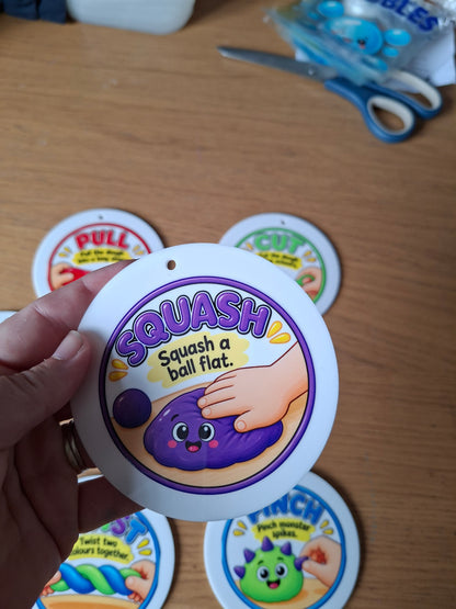 SET OF 8 PLAY DOUGH PROMPT FLASHCARDS ACRYLIC (10CM)