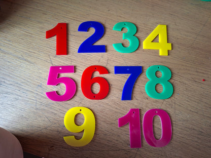 SET OF NUMBERS 1-10 (7CM) ACRYLIC