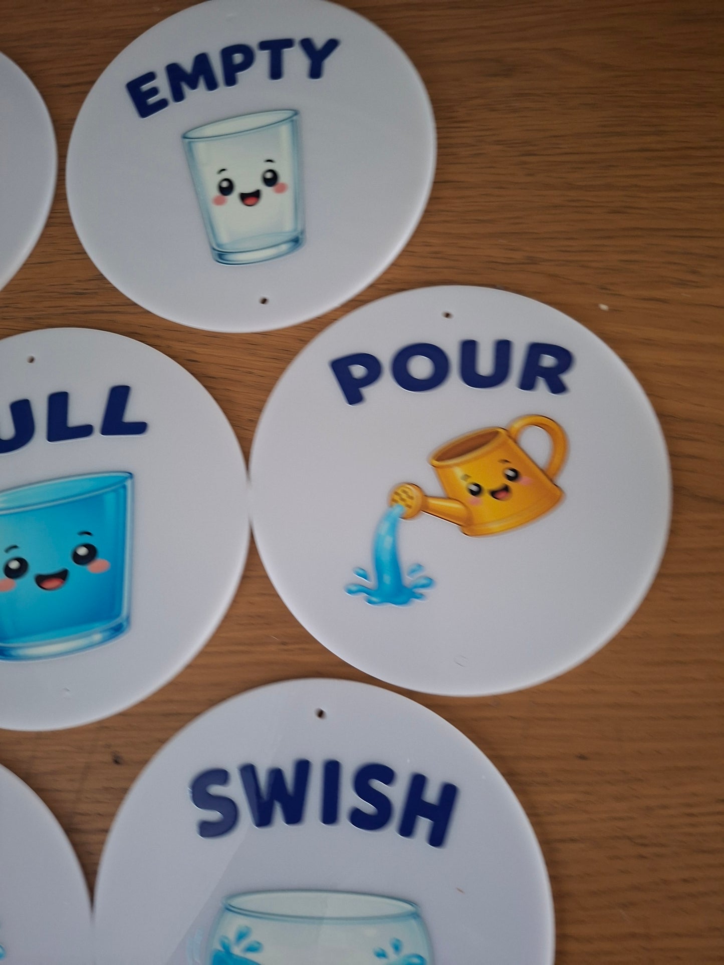 SET OF 10 WATER PLAY SIGNS, 15CM DISCS, UV PRINTED