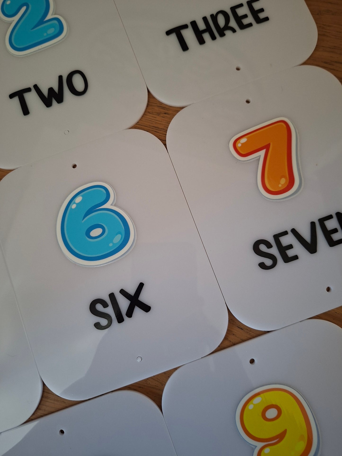SET OF NUMBER CARDS 0-10 (11 total) 15X12CM PLAQUES