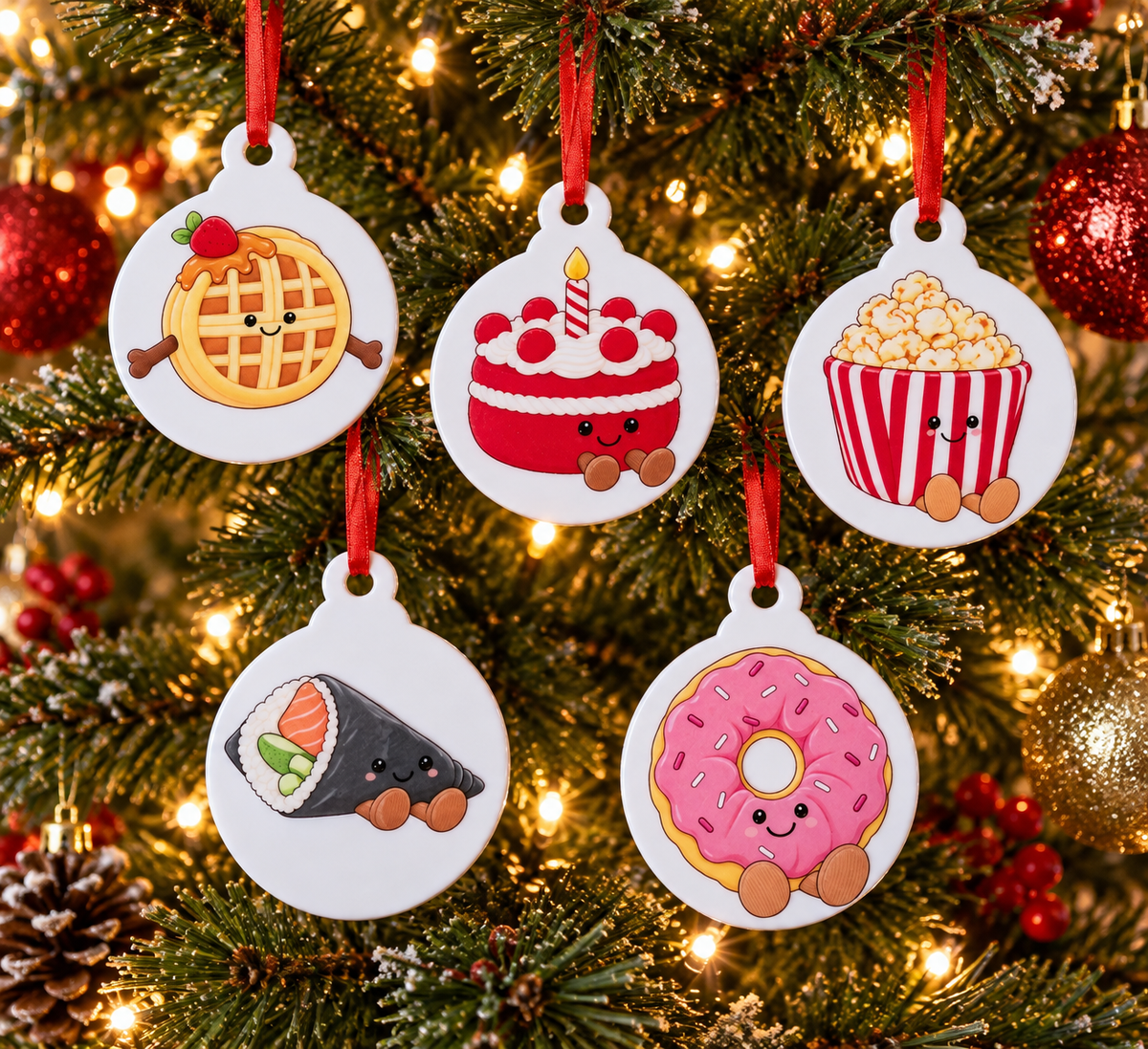 KAIWAII FOOD CHRISTMAS DECORATION - ACRYLIC HANGING ORNAMENT