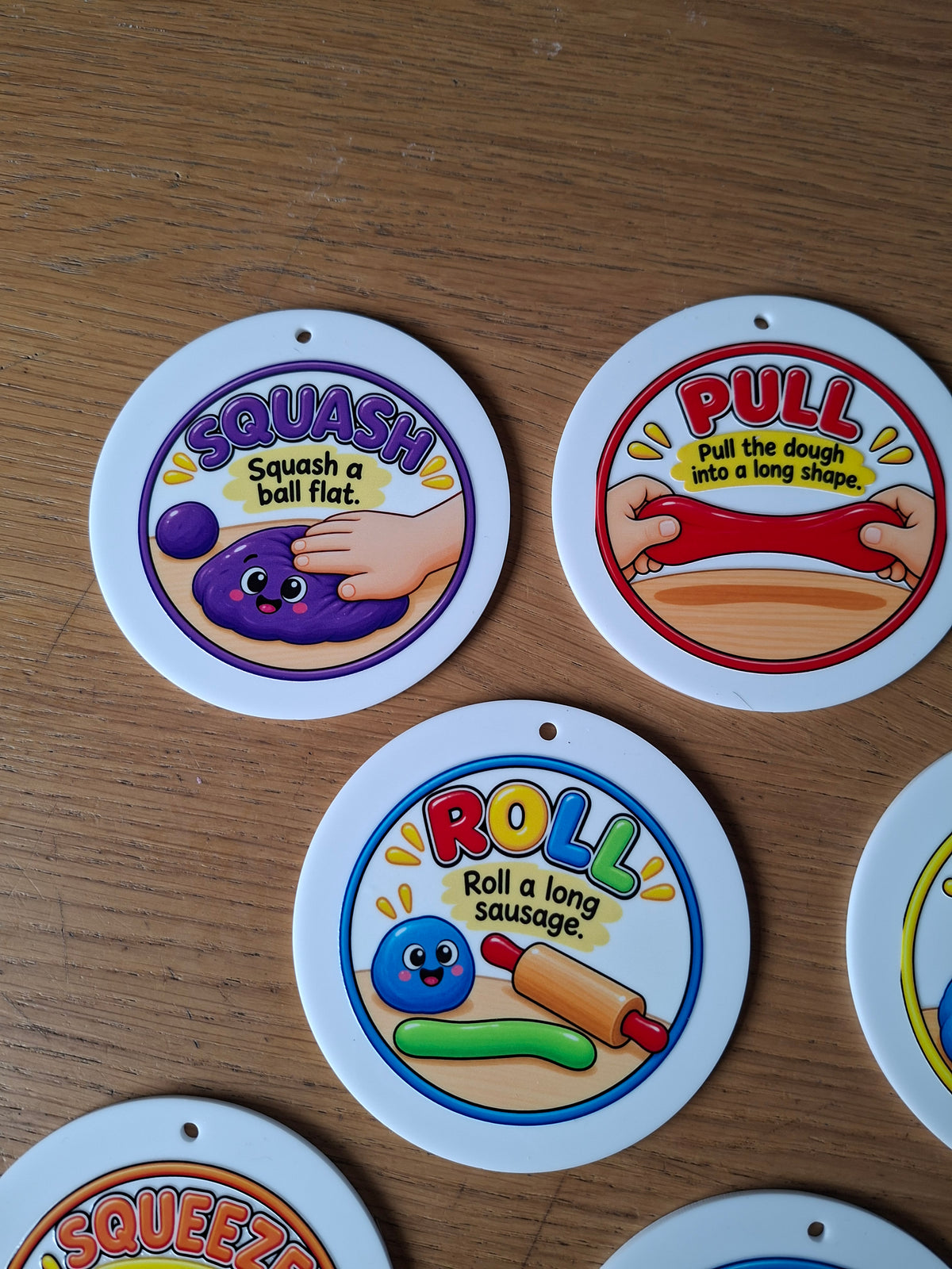 SET OF 8 PLAY DOUGH PROMPT FLASHCARDS ACRYLIC (10CM)